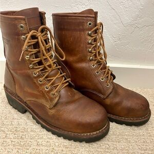 Chippewa Brown Leather Lace-Up Work Boots MC2089